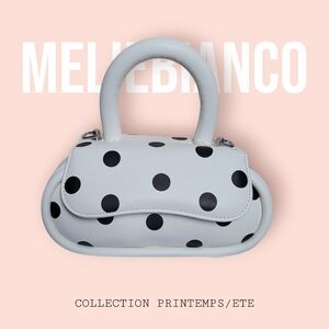 Melie Bianco Black and White Polka Dot Mini Bag